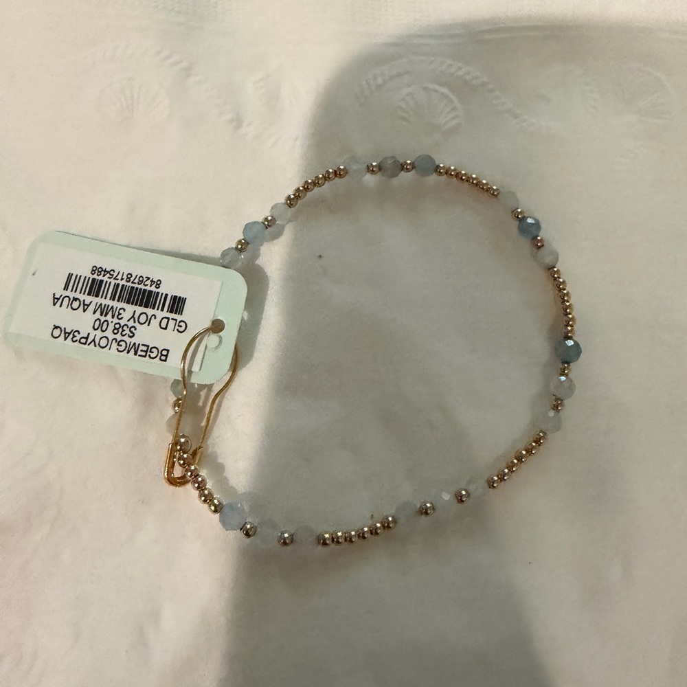 Enewton gold joy 3mm aqua beaded bracelet NWT